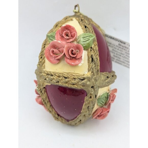 Dubrovnik Goose Egg Painted Raised Clay Russian Easter Christmas Ornament READ - Picture 1 of 12